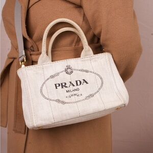 Prada Canapa Denim tote Bag
